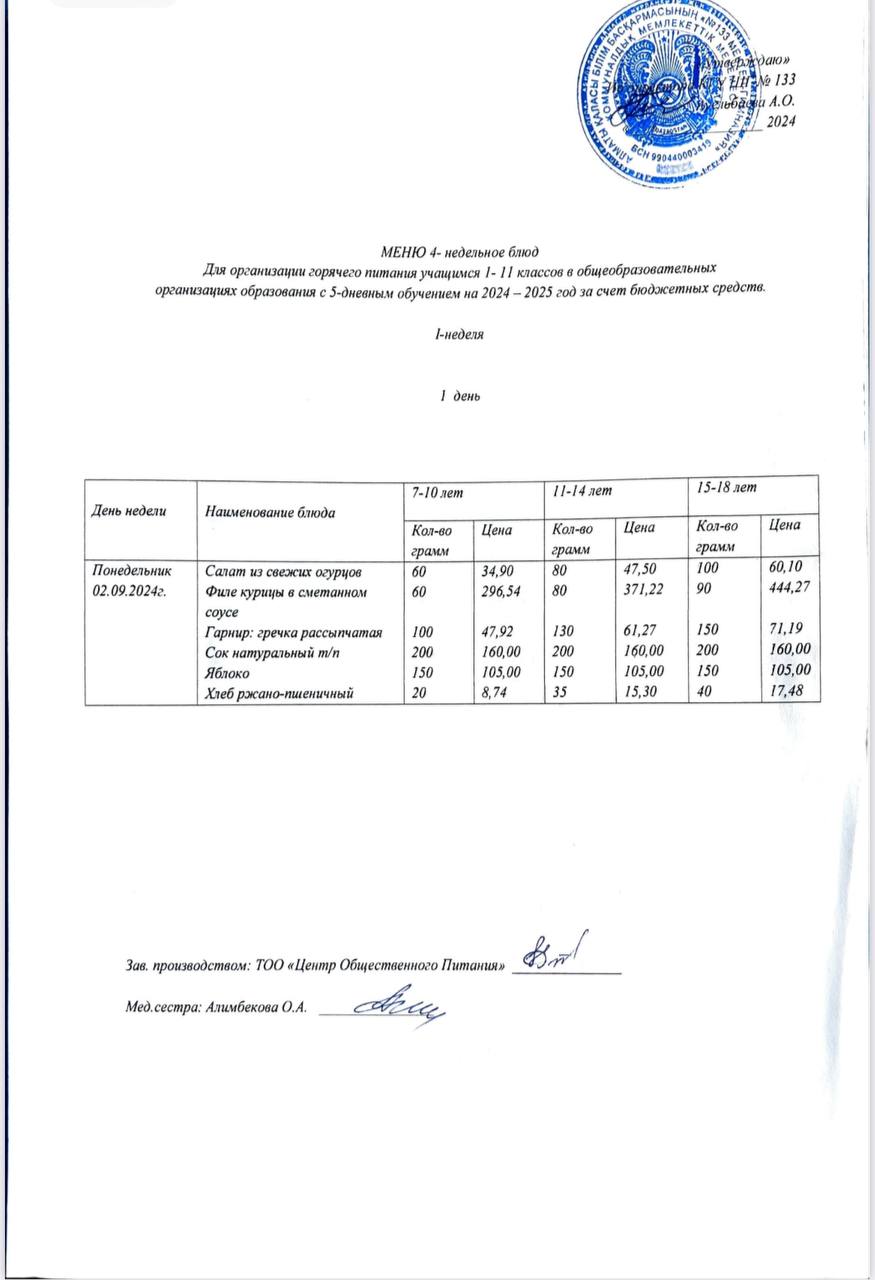 Меню 02.09.2024