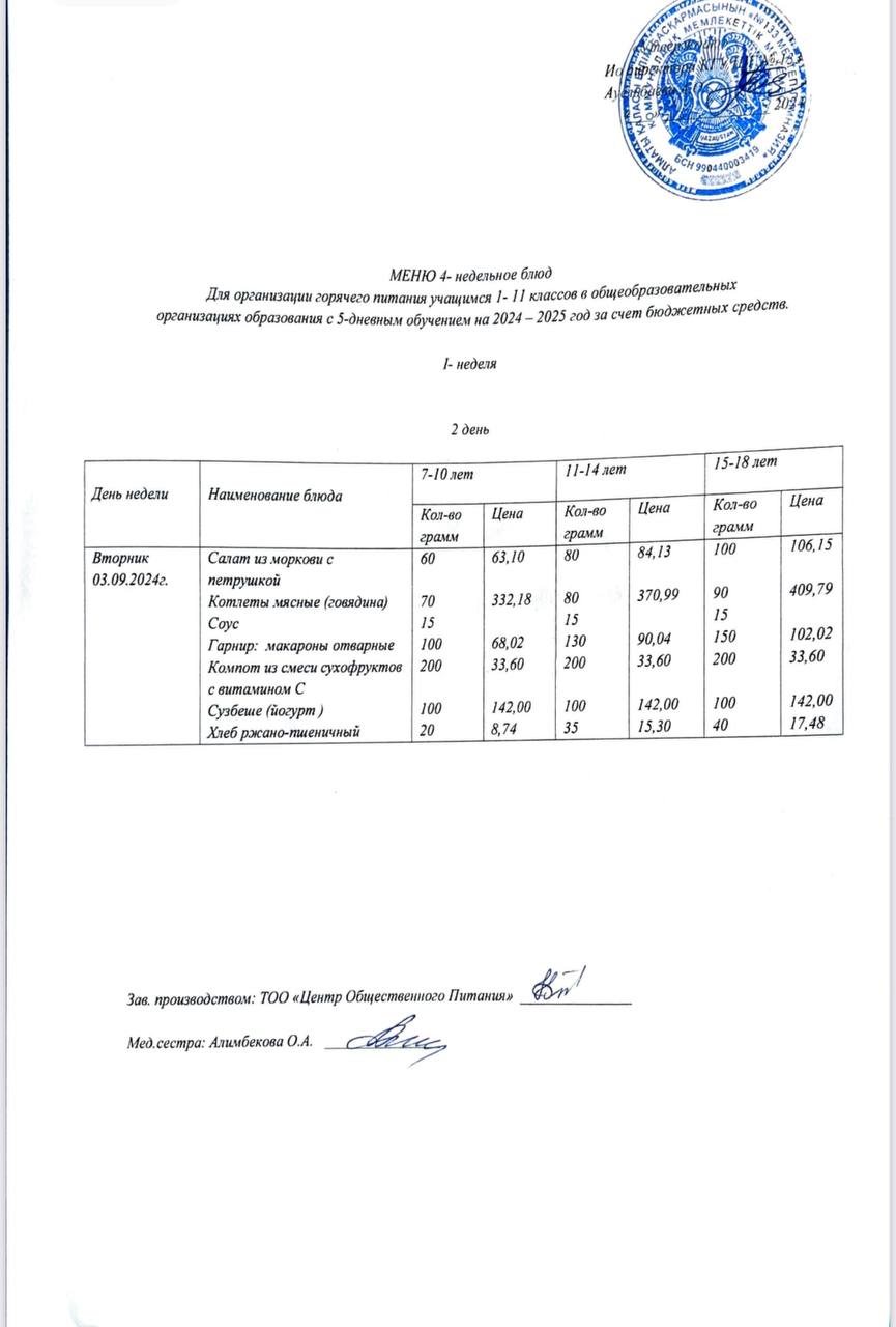 Меню 03.09.2024