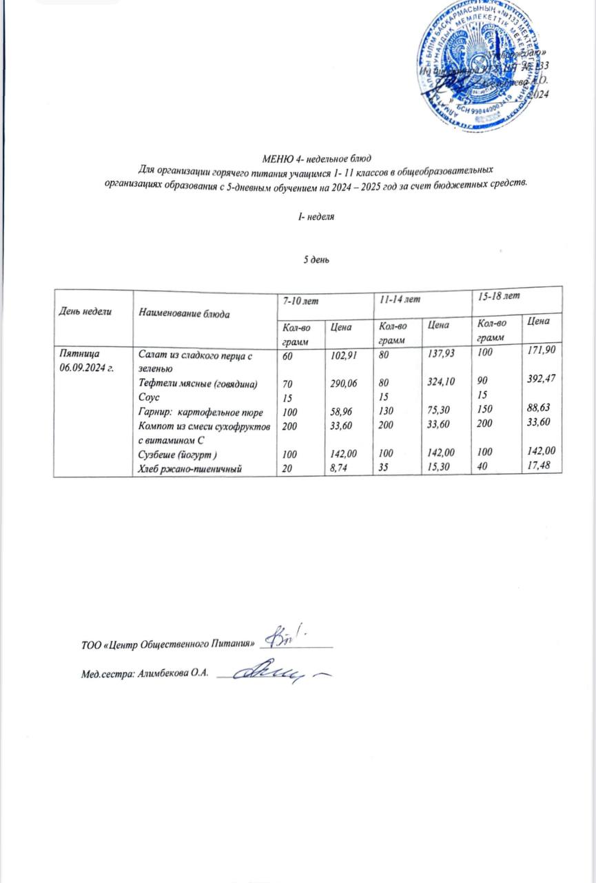 Меню 06.09.2024