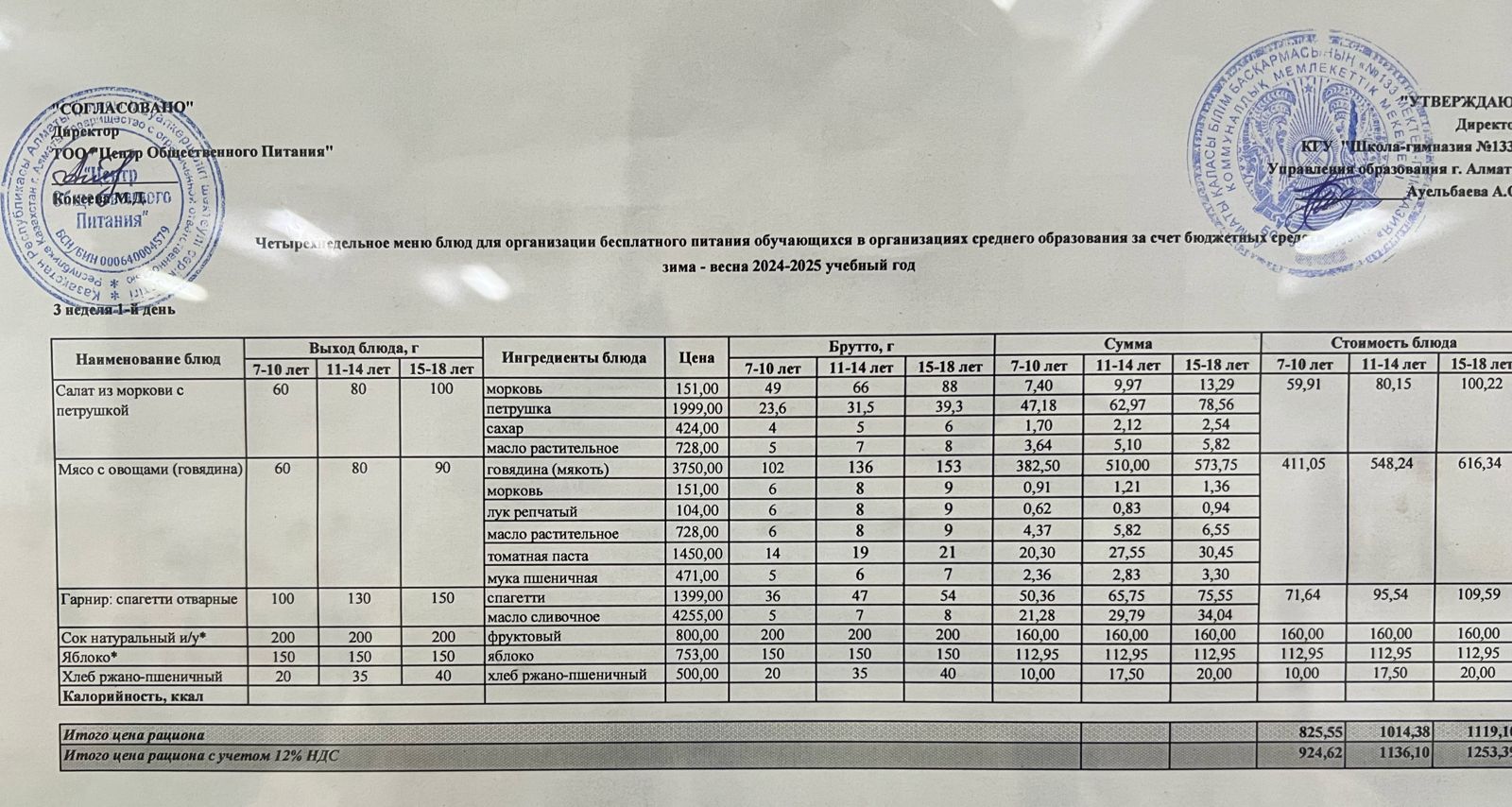 Меню 17.02.2025 г