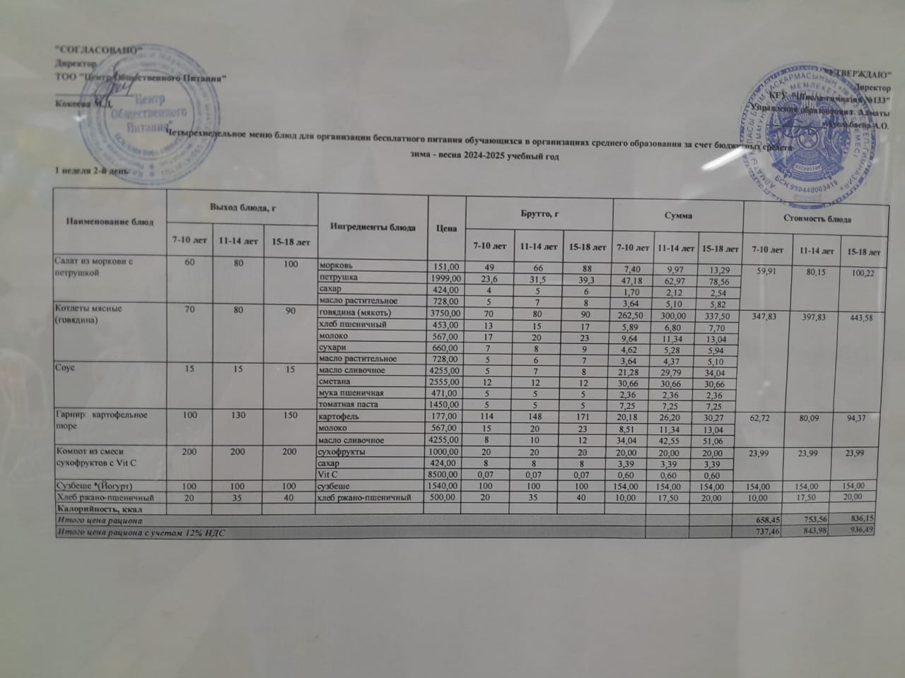 Меню 01.04.2025 г