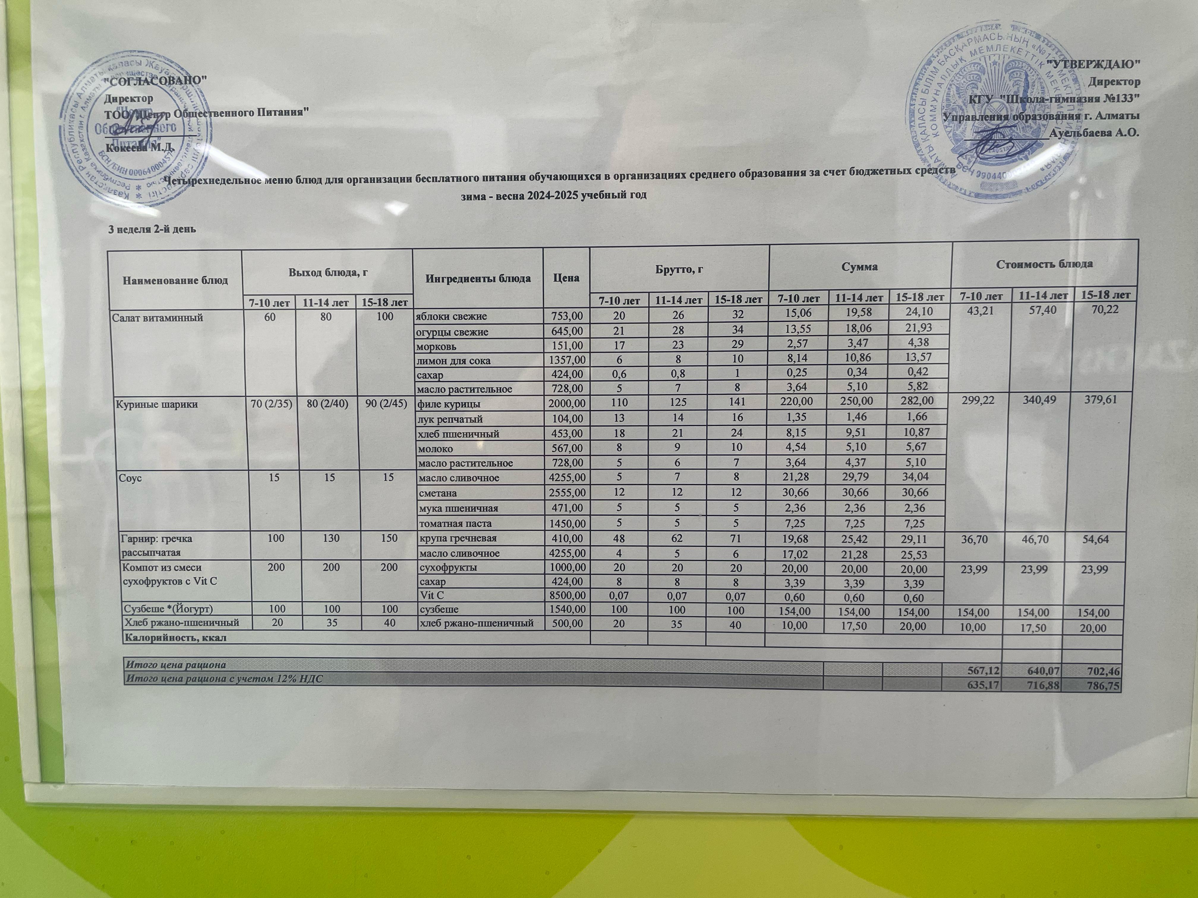 Меню 15.04.2025 г