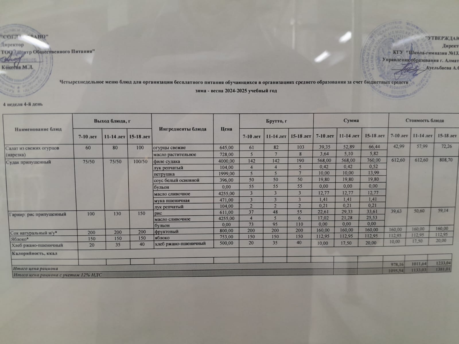 Меню 24.04.2025г