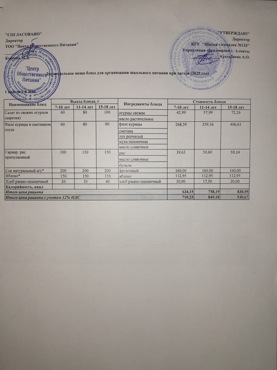 Меню 08.05.2025 г